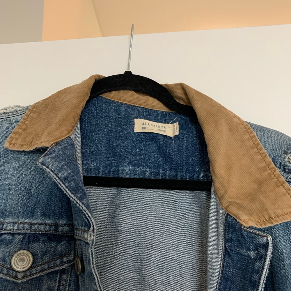All Saints Collared Jean Jacket - image 3